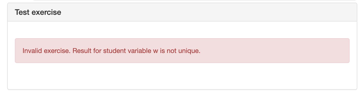 Error message when a variable does not have a single value