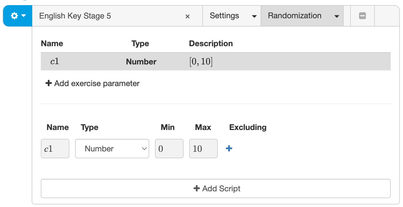 Add an exercise parameter Add an exercise parameter