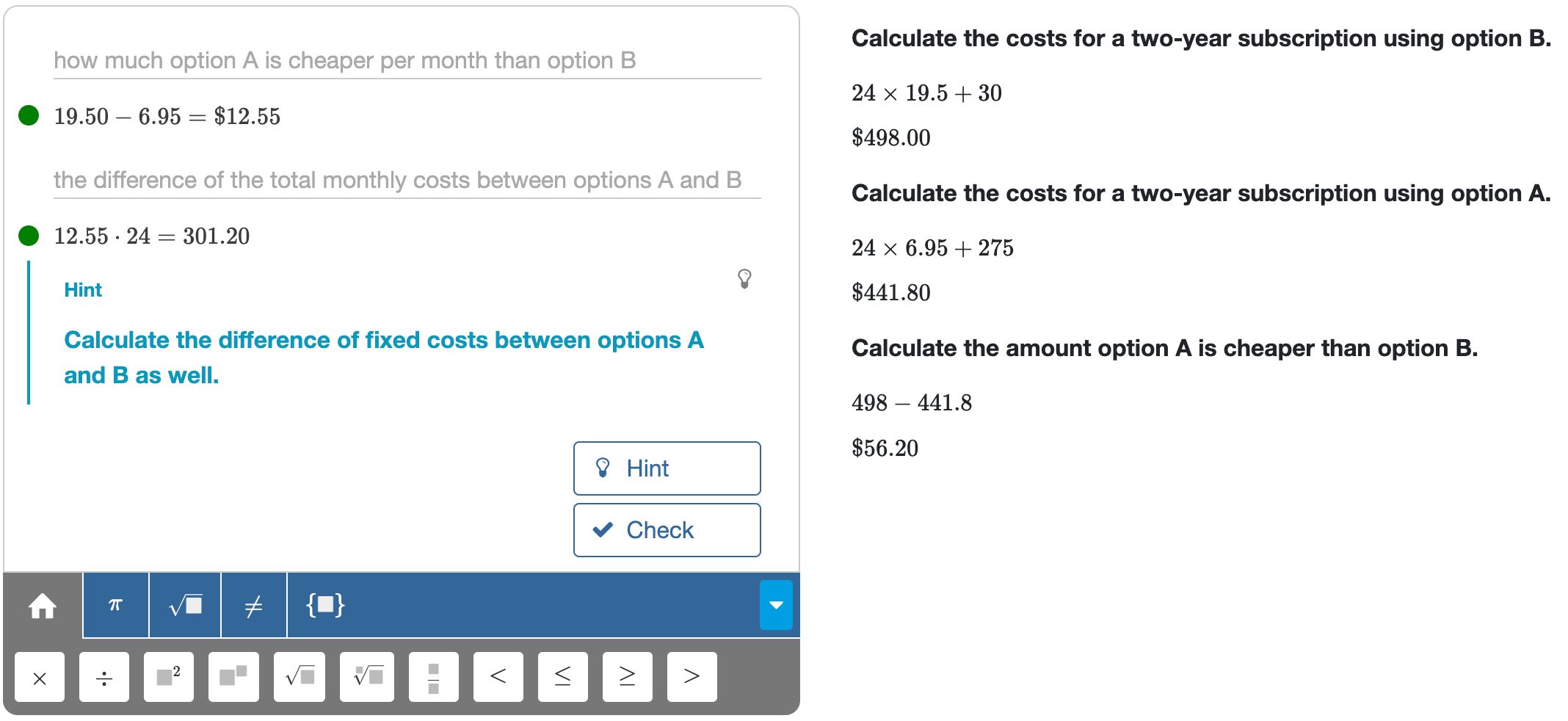 Algebrakit adds structure to students' input and to worked solutions Algebrakit adds structure to students' input and worked solutions