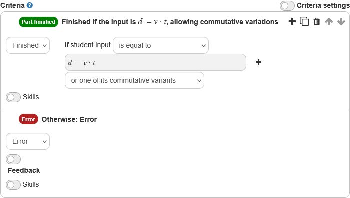 The criteria definition