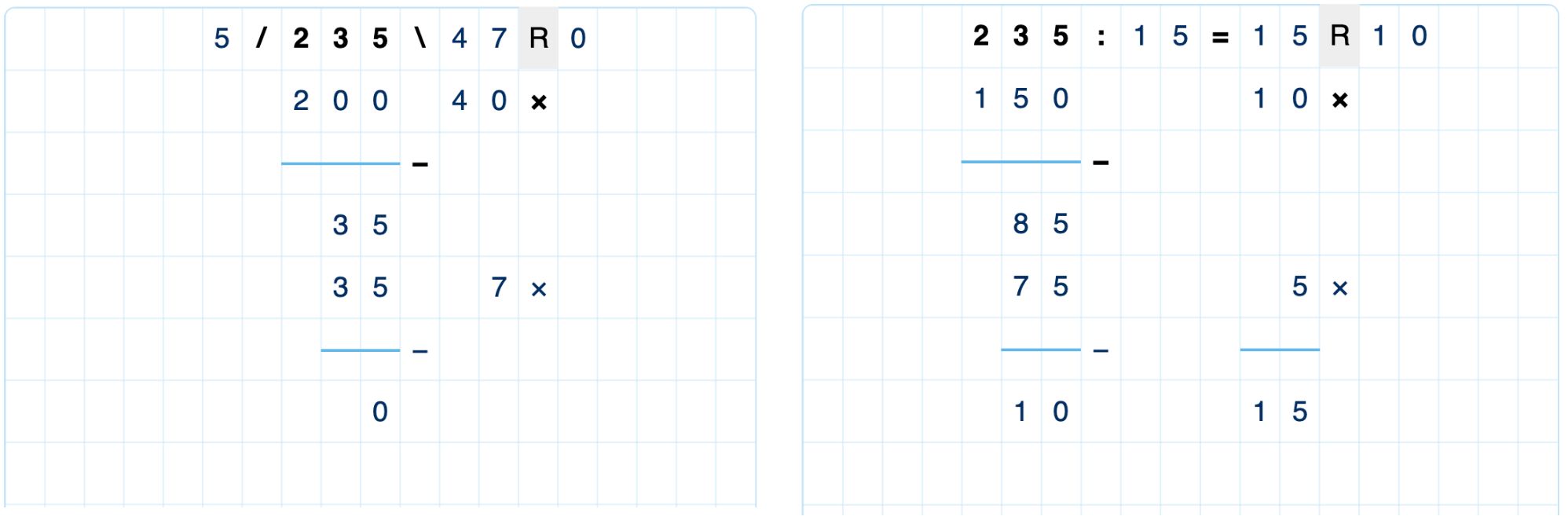 Two forms of long division Two forms of long division
